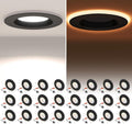 POWERASIA 24 Pack Black 5/6 Inch LED Can Lights with Night Light, 5CCT Retrofit Recessed Lighting Selectable 2700K-6000K Dimmable…
