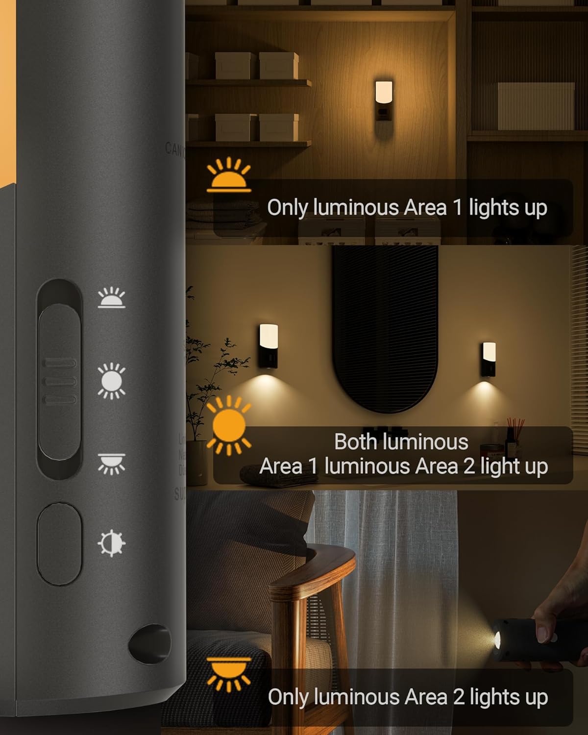Lyridz Motion Sensor Wall Sconce (2 Pack), Up & Down Dual Beam Night Light, 270-Day Battery Life, Wireless Magnetic Stick-on Hallway…