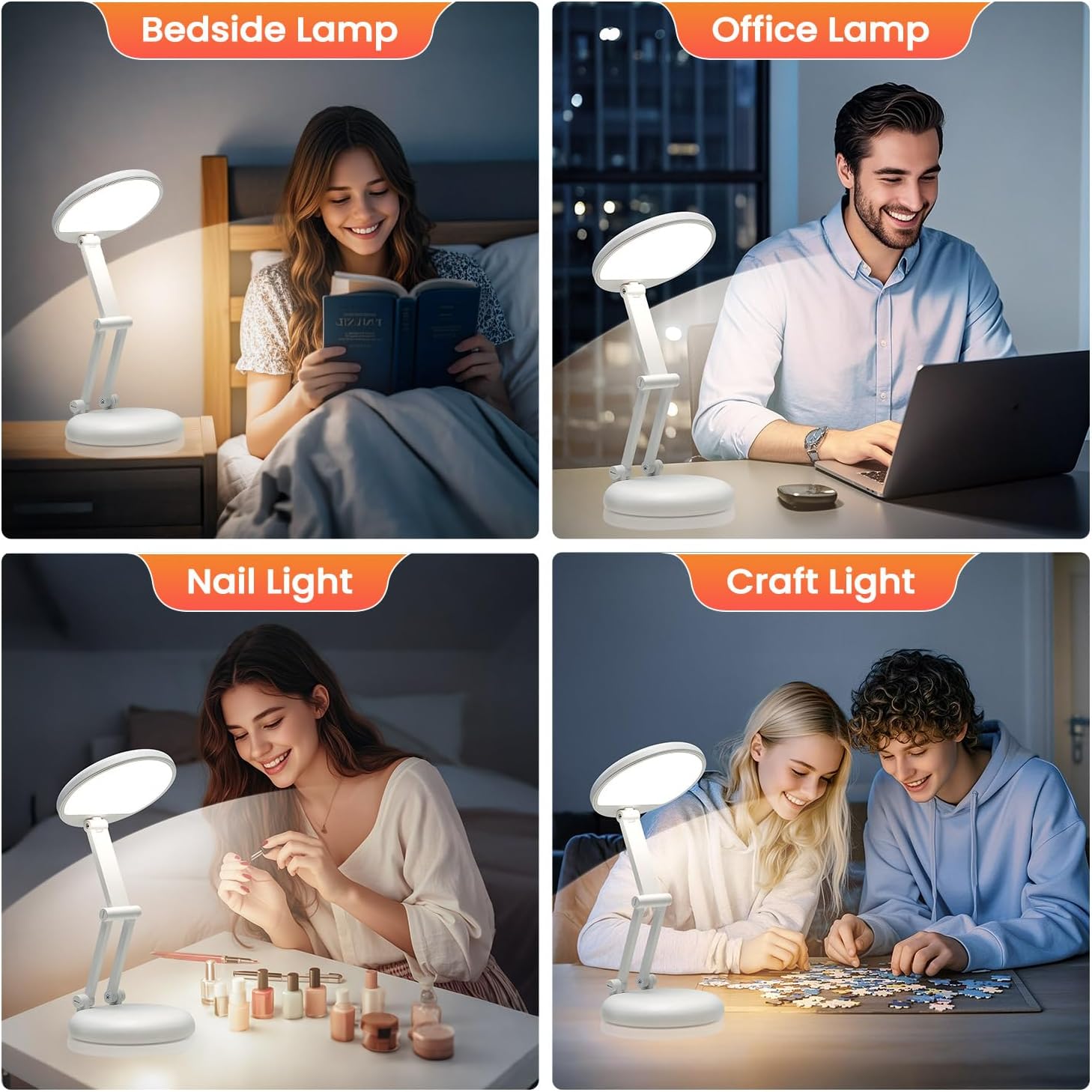 One Fire Cordless Desk Lamp, Dimmable Small Battery Powered Lights,3600mAh Rechargeable Wireless Table Lamp, Mini Lamp&Portable Light for…