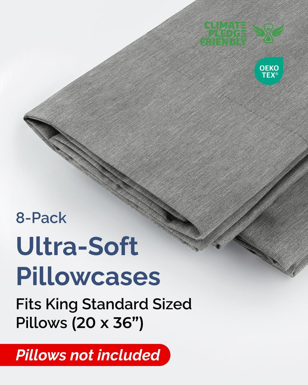 King Standard Pillow Cases Set of 8 - Ultra Soft Hotel Quality Pillowcase Covers - Comfy & Wrinkle Free - Shrink & Fade Resistant…