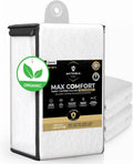 Mattshieldoriginal 4-Pack MATTSHIELD Max Comfort Pillow Protectors, Queen — Zippered, 100% Waterproof, Organic Cotton Terry Surface, Quiet…
