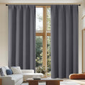Simplebrand Ava Grey Blackout Curtains for Patio 108 Inches Long 2 Panels Set, Solid Thermal Insulated Room Darkening Rod Pocket Window Tre…