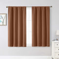 WelvetBLK Sun Baked Room Darkening Curtains for Bedroom Living Room 45 Inch Length 2 Panels Set, Soft Solid Thermal Insulated Rod Pocket Sh…