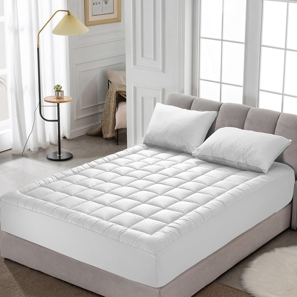 HYLEORY Full XL Mattress Pad Quilted Fitted Mattress Protector Cooling Pillow Top Mattress Cover Breathable Fluffy Soft Mattress Topper…