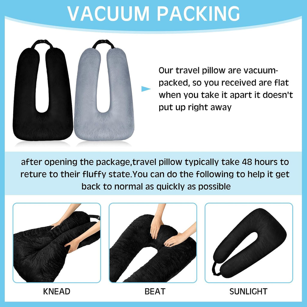 home Barydat 2 Pcs Car Travel Pillow for the Back Seat 28 x 18 in Sleeping Reading Pillows for Distance Travel Car Cushion for Kids Adults…