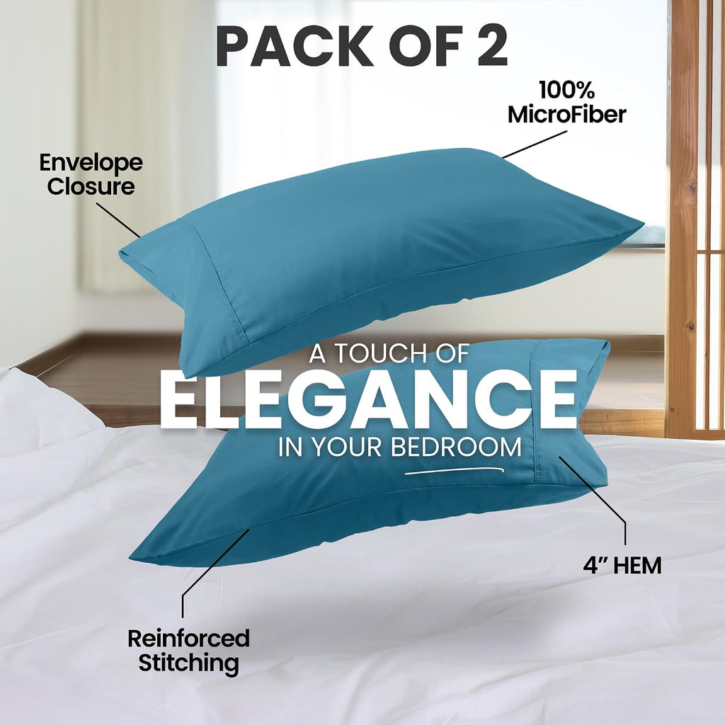 Utopiabedding Utopia Bedding Pillow Cases Standard Size 2-Pack – Soft Brushed Microfiber – Envelope Closure – Perfect for Hospitals, Hotels…