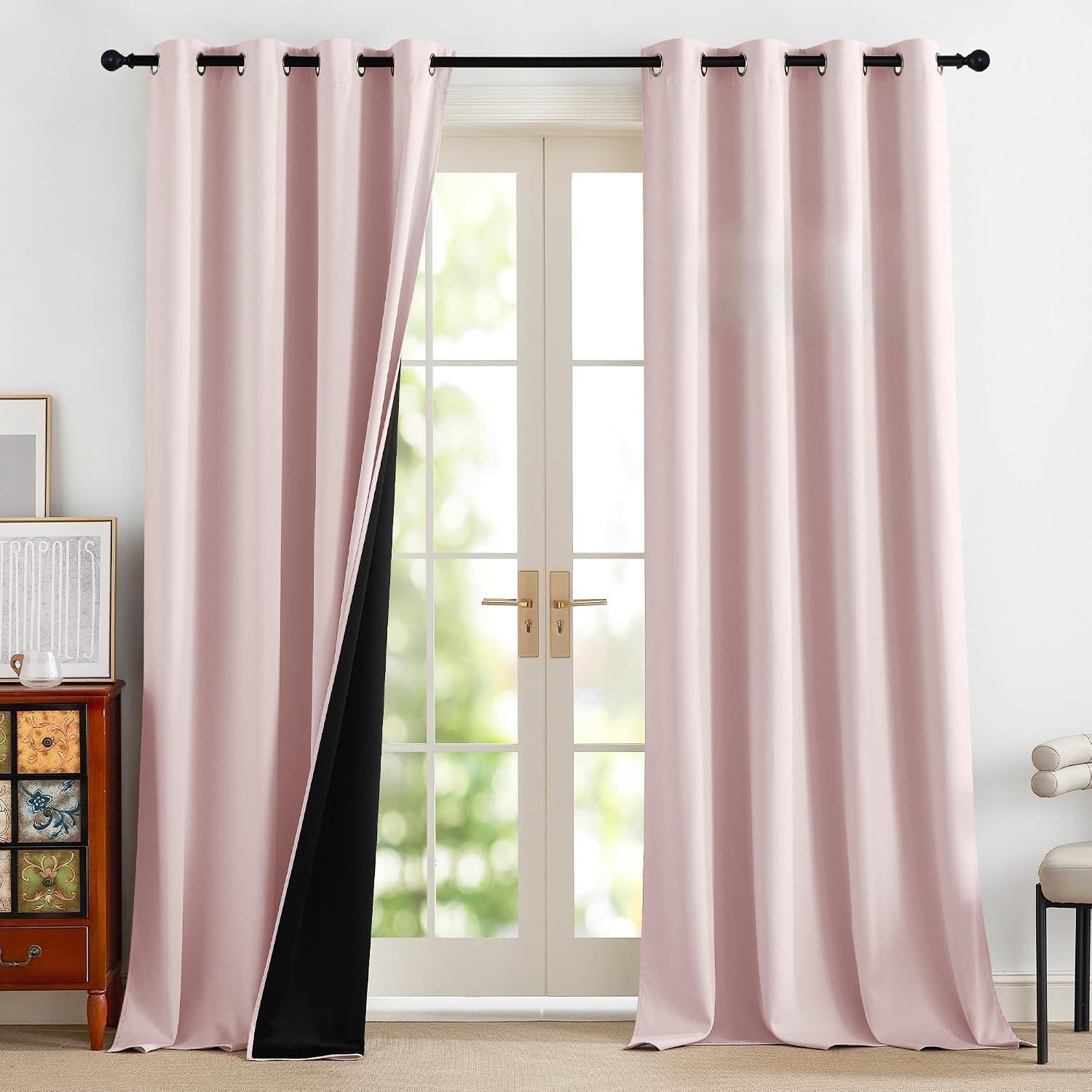 NICETOWN 100% Blackout Nursery Curtains 96 Inches Long, Thermal Insulated Window Drapes Room Darkening Curtains for Baby Bedroom with…