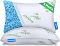 Sleepavo Adjustable Cooling Pillows Queen Size Set of 2 Pack - Extra Soft Shredded Memory Foam Best Pillows for Sleeping - Back, Stomach…