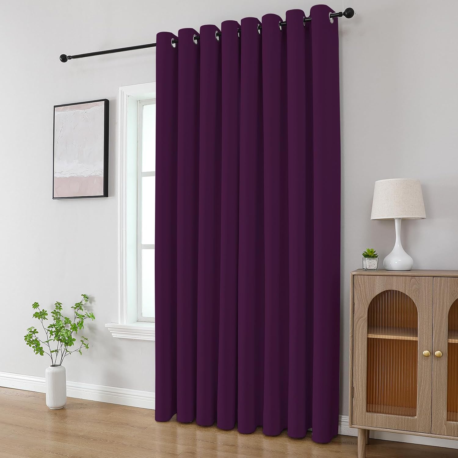 CUCRAF Custom Purple Grape Blackout Curtains 1 Panel Set, Thermal Insulated Grommet Room Darkening Curtain for Living Room Bedroom, Light…