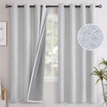 YoungsTex Linen Blackout Curtains 72 Inches Length 2 Panels, Grommet Full Room Darkening Linen Textured Window Drapes Thermal Insulated for…