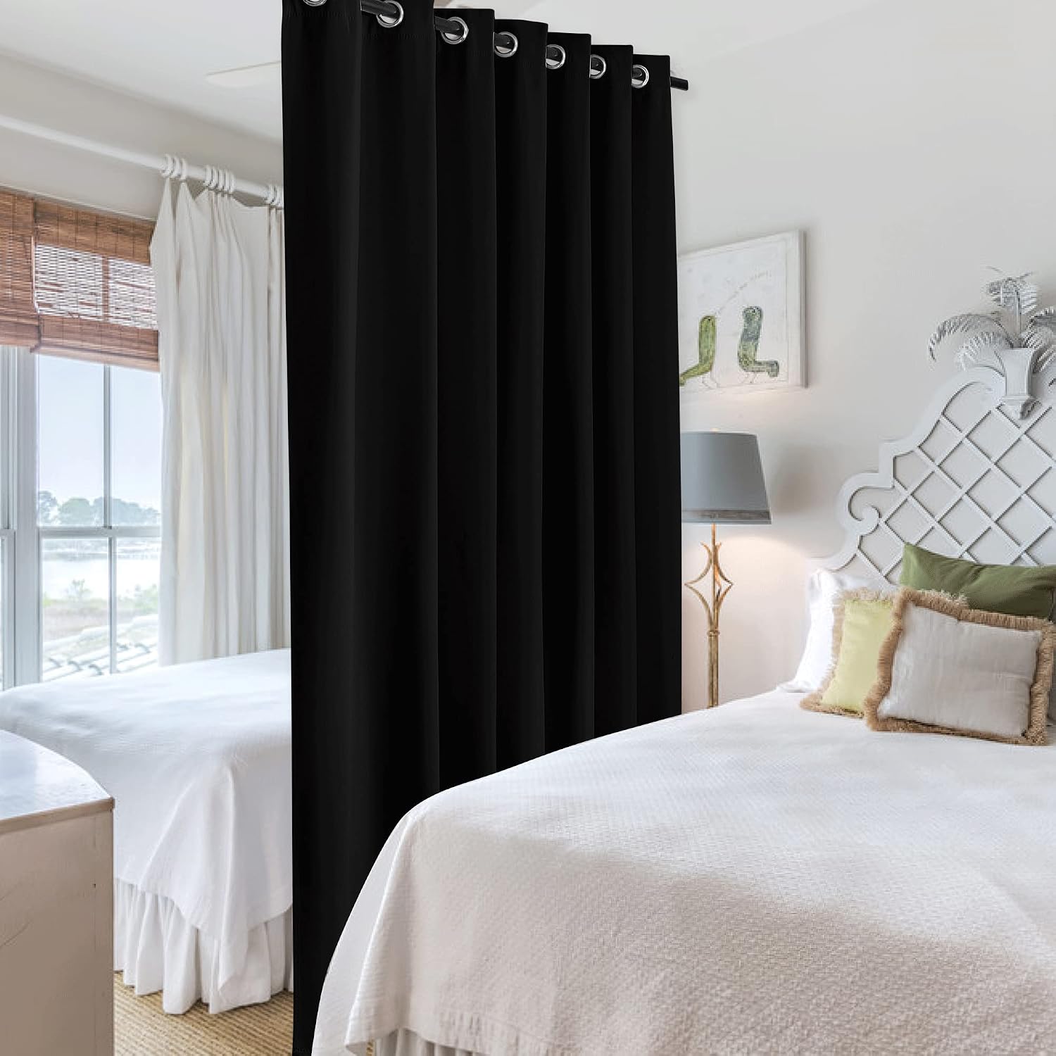 Rybhome RYB HOME Space Divider Wall Panel, Room Darkening Drape for Bedroom Furniture Protected Blackout Space Partition Curtain for Patio…