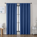 Simplebrand Ava Royal Blue Blackout Curtains for Bedroom 72 Inch Length 2 Panels Set, Privacy Thermal Insulated Rod Pocket Door Window Curt…