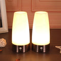 WRalwaysLX 2Pack Round Bedside Lamp PIR Motion Sensor LED Night Light,3 Modes Battery Powered Small Table Lamp, USE 3x1.5VAAA…