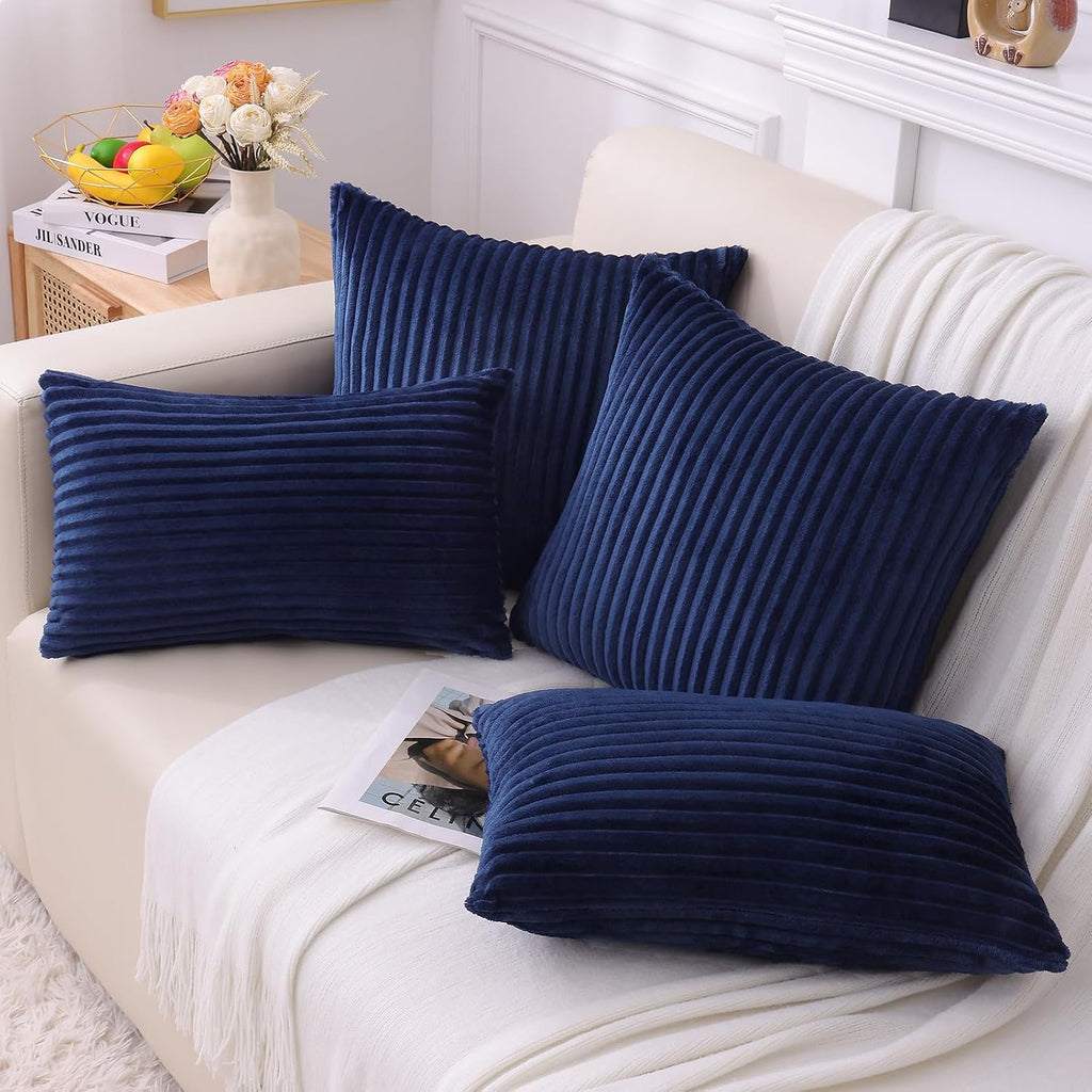 SimmoreHomeDecor Simmore Decorative Summer Throw Pillow Covers 20x20 Set of 2, Soft Natural Plush Flannel Double-Sided Fluffy Couch Pillow…