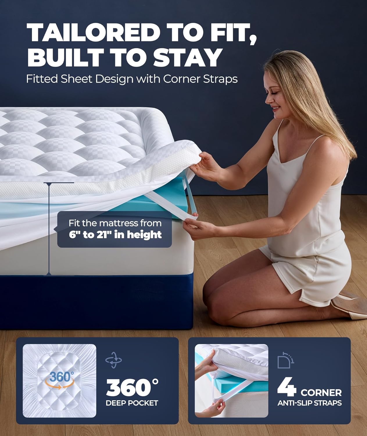 5 Inch Mega Support Memory Foam Twin XL Mattress Topper for Pressure Relief, Dual Layer 2.5" Pillow Top Mattress Topper Twin XL Plus 2.5"…