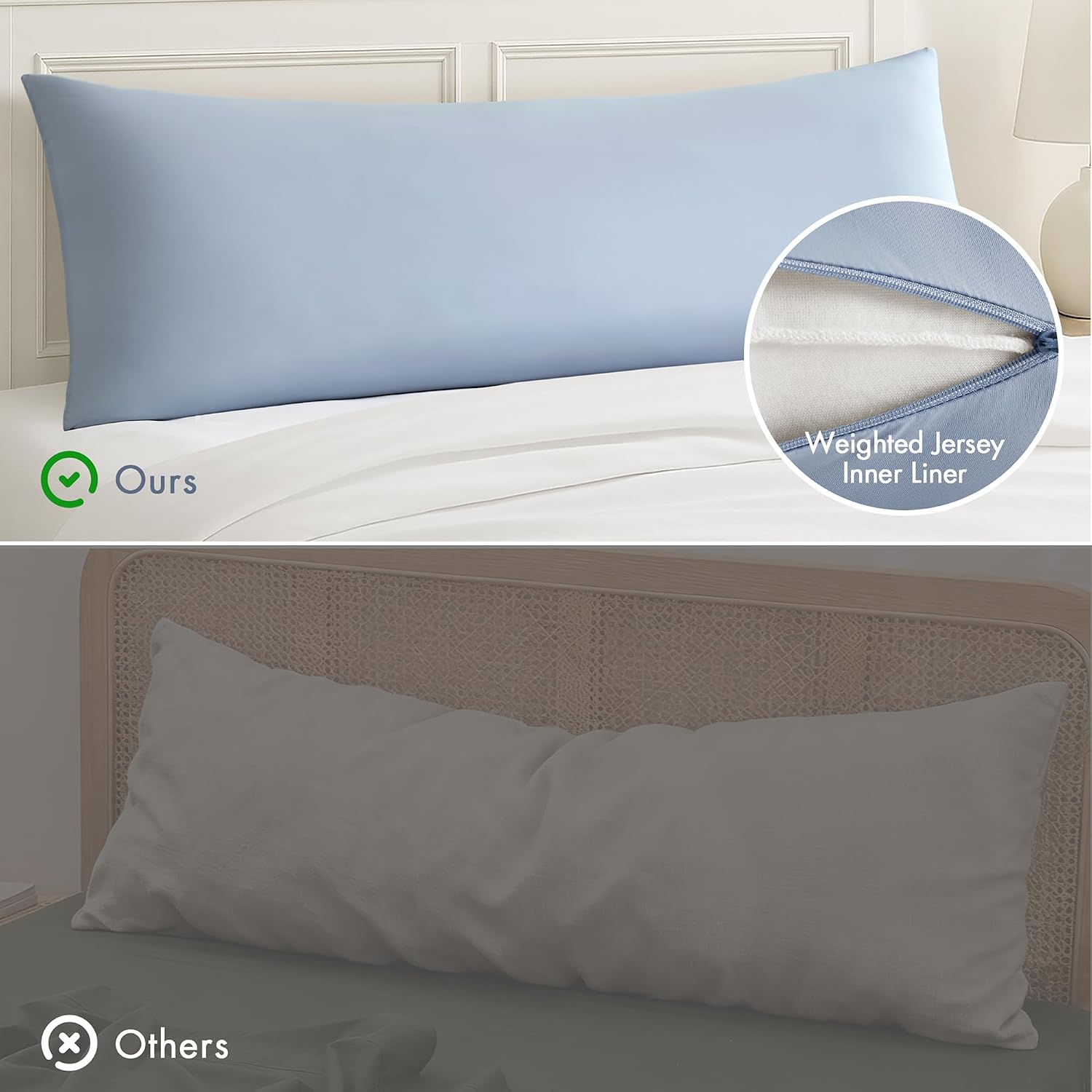 Madisonpark Madison Park Cooling Body Pillow for Side Sleepers & Hot Sleepers, 20"x54" Full Body Pillow with Memory Foam Fill, Pregnancy &…