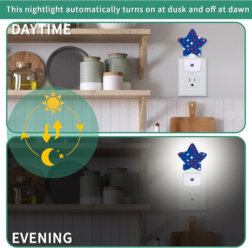 Star Night Light with Dusk to Dawn Sensor, Stars Plug in Night Light for Kids Bedroom Nursery, Soft Warm Glow Lamp for Hallway Bathroom…