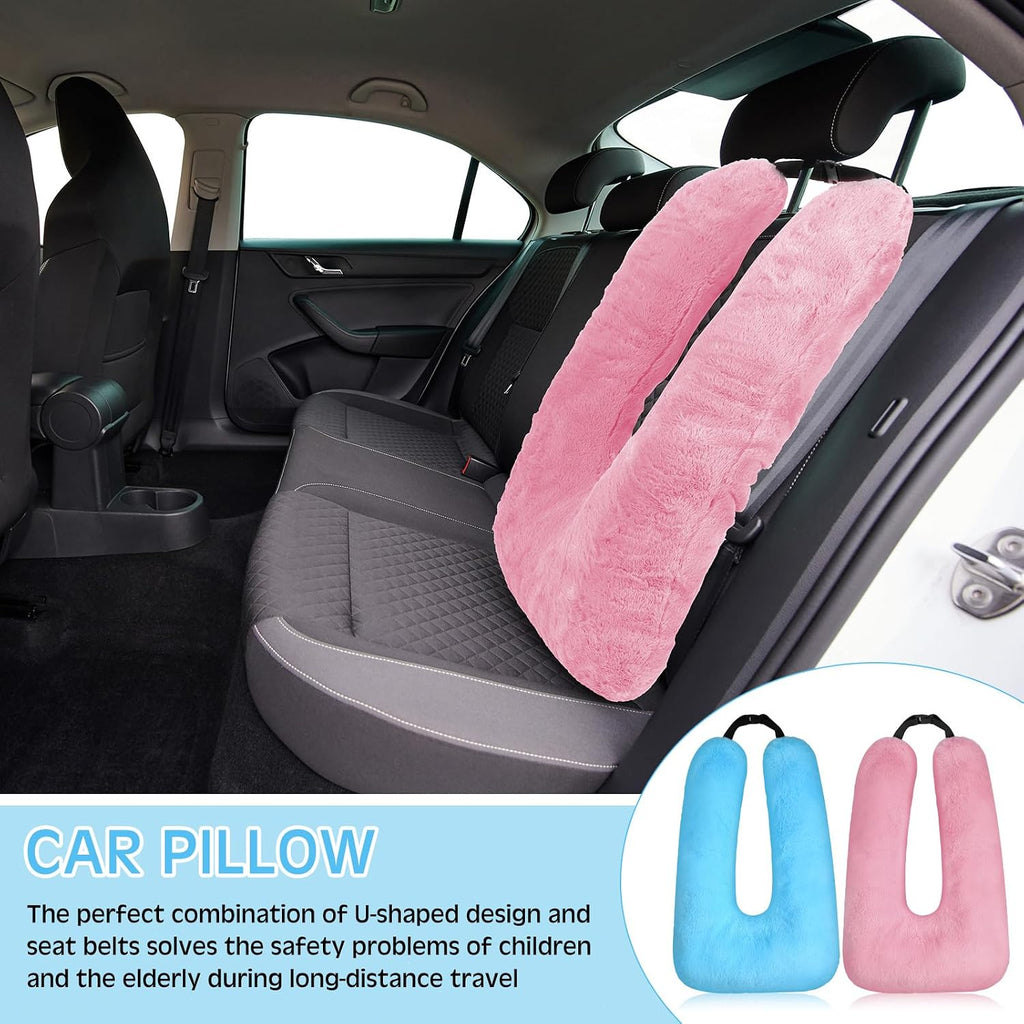 home Barydat 2 Pcs Car Travel Pillow for the Back Seat 28 x 18 in Sleeping Reading Pillows for Distance Travel Car Cushion for Kids Adults…