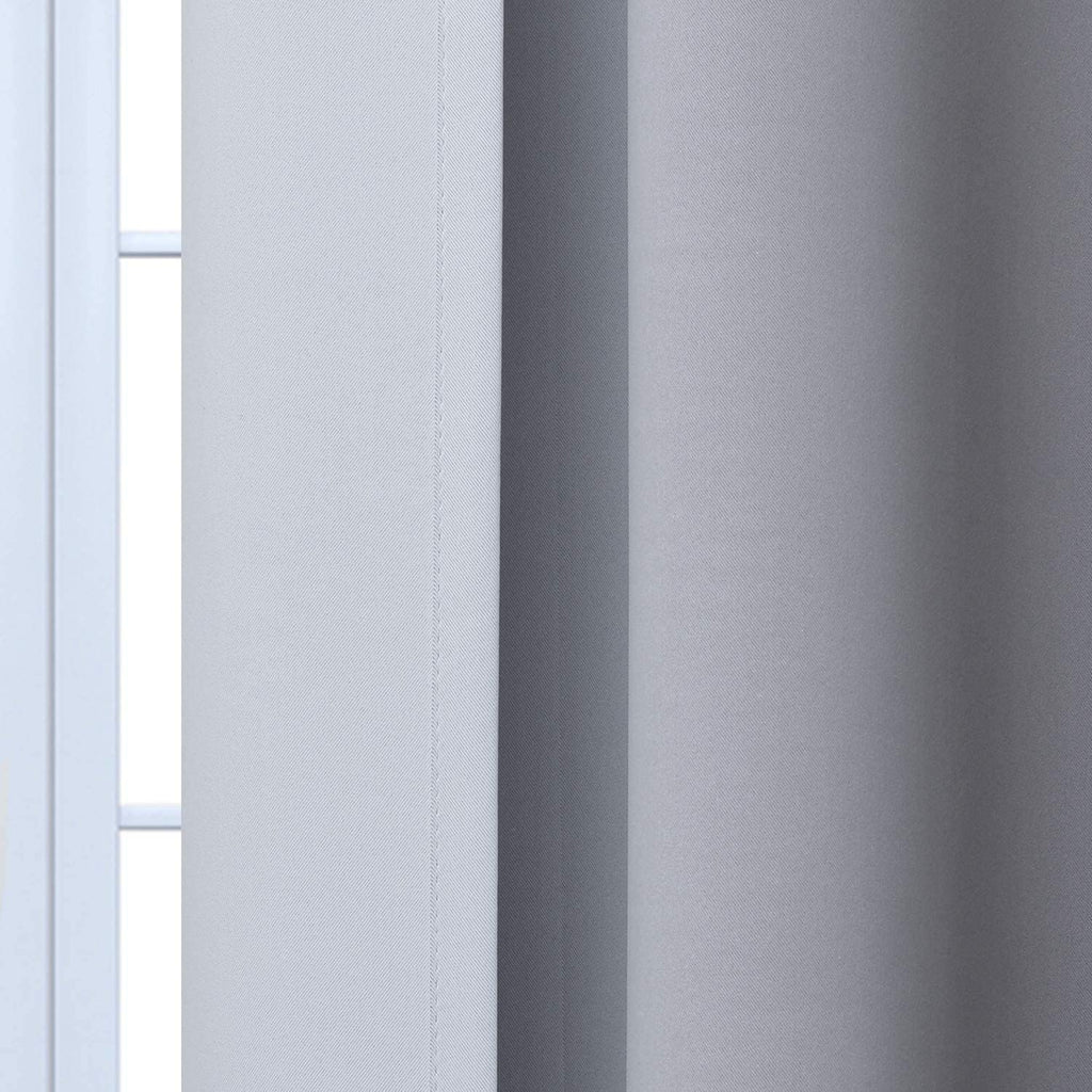 Yakamok Light Blocking Ombre Curtains, Greyish White and Black Gradient Color Curtains, Room Darkening Grommet Window Drapes for Bedroom(Bl…