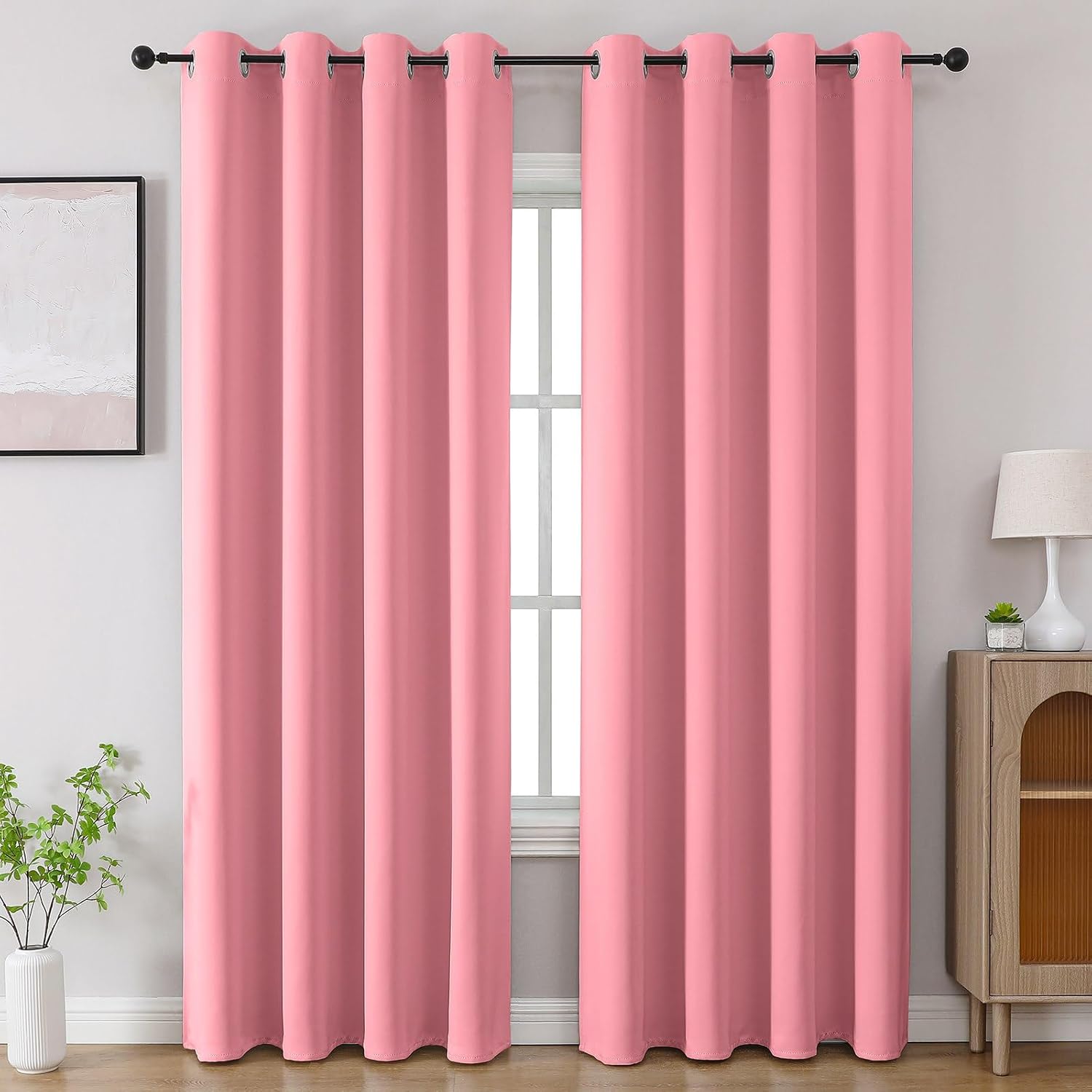 Cucraf Pink Blackout Curtains 84 inch Length 2 Panels Set, Room Darkening Drapes for Living Room Bedroom, Thermal Insulated Light Blocking…
