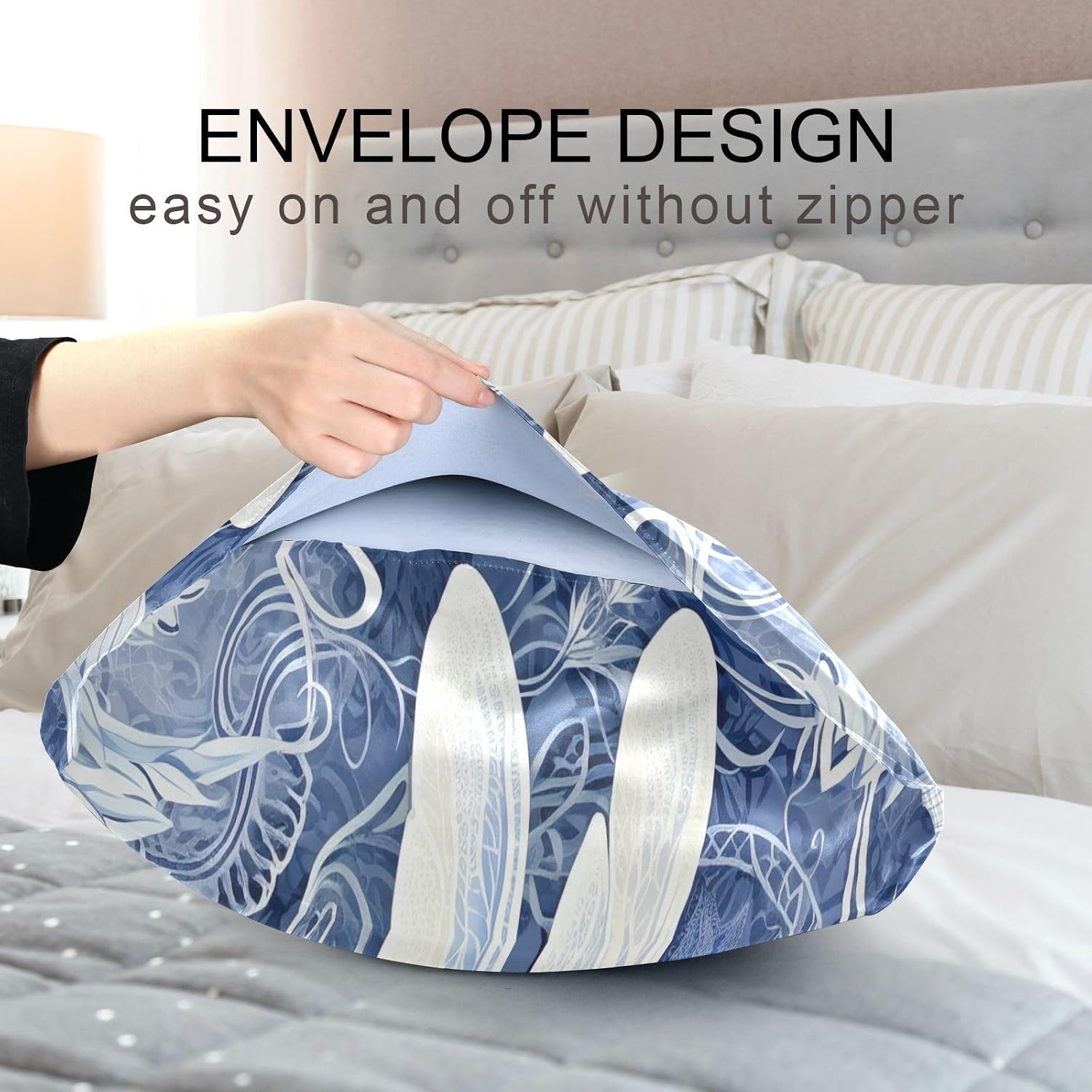 YETTASBIN Dragonfly Satin Pillowcase, Soft Breathable Silk Pillow Case with Envelope Closure for Hair and Skin, Queen Size 30 x 20 Inch