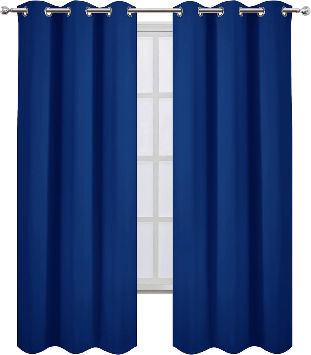 Lemomo Blackout Curtains 38 x 84 inch/Royal Blue Curtains Set of 2 Panels/Thermal Insulated Room Darkening Bedroom Curtains 84 inch Blue