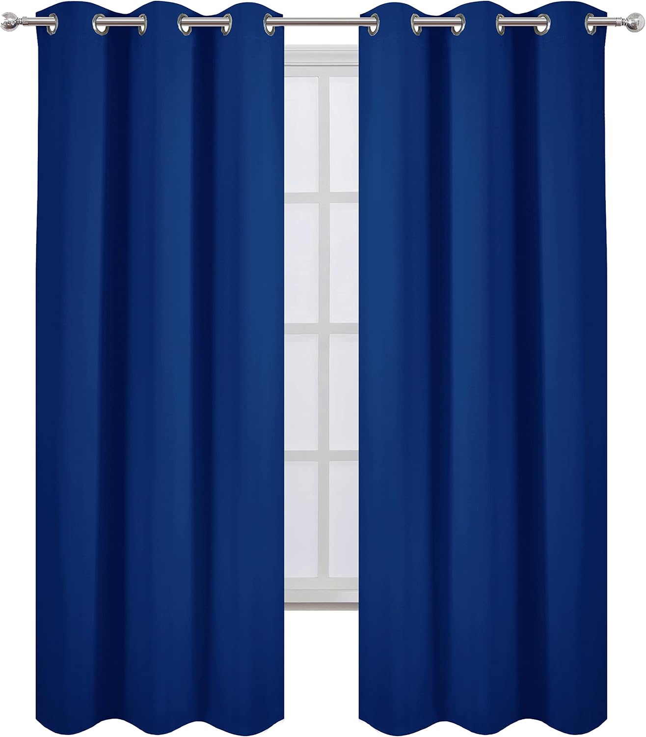 Lemomo Blackout Curtains 38 x 84 inch/Royal Blue Curtains Set of 2 Panels/Thermal Insulated Room Darkening Bedroom Curtains 84 inch Blue