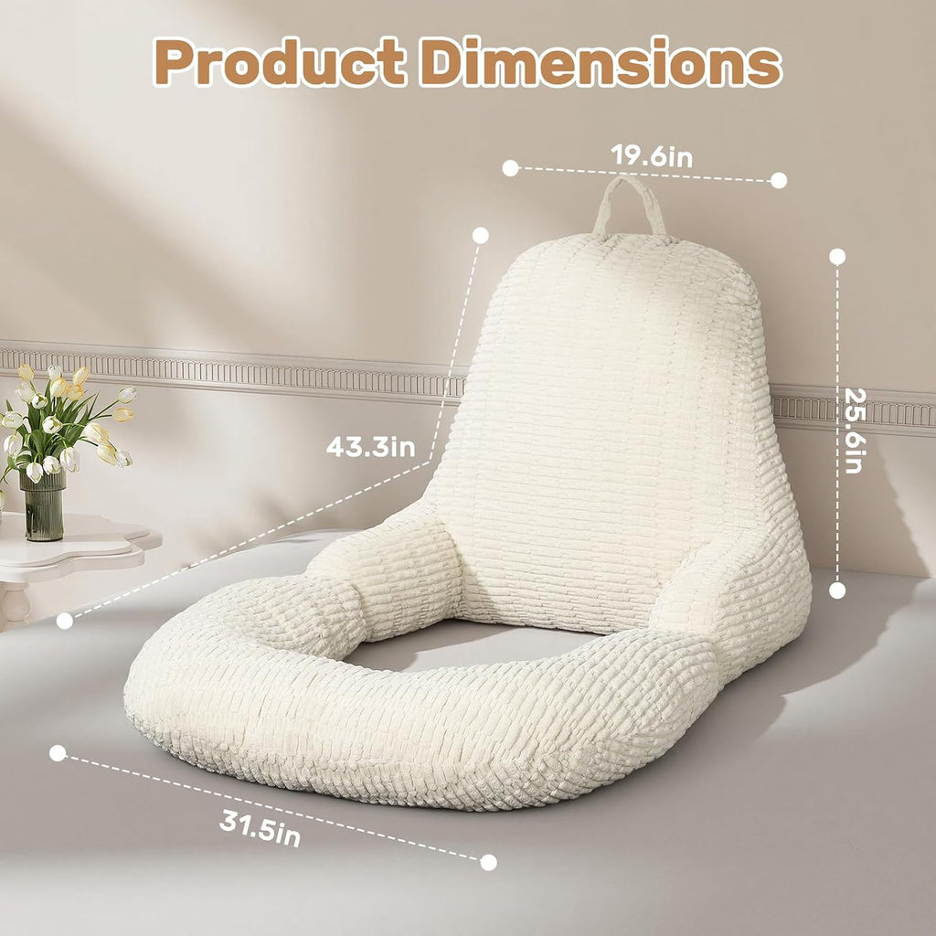 Reading Pillow for Bed, Bed Pillow for Sitting Up, Backrest Pillows with Arms for Adult, Back Support Pillows for Sleeping, Reading and…