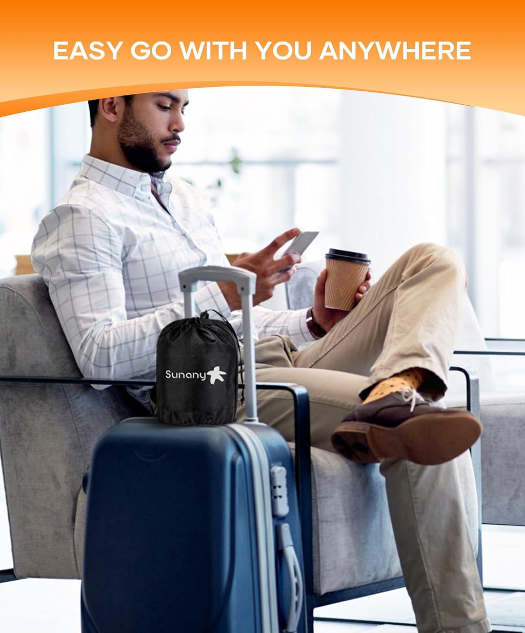 Sunany Travel Pillow, Upgraded Plane Pillow for Long Flights, Inflatable Neck Pillow Used for Airplanes, Cars, Buses, Trains, Office Napping…