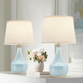 GyroVu 18" Table Lamp Set of 2, Ceramic Lamp Classic Beside Lamps Nightstand Lamp Modern Cute Lamp for Living Room, Bedroom & Office…