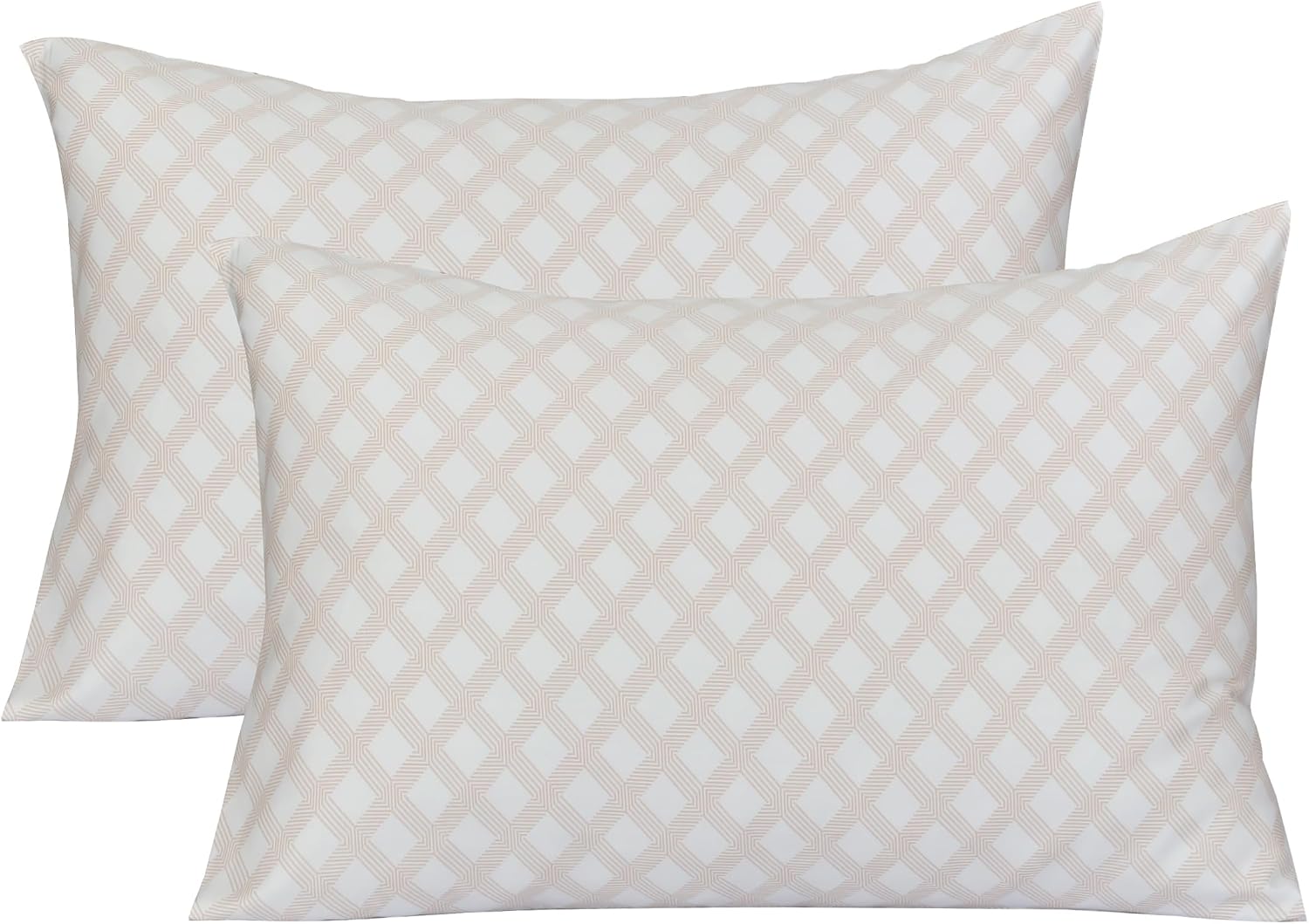 Feather & Stitch 300 TC 100% Cotton Standard Size Pillowcases 2 piece, Ultra Soft Set of 2 Sateen Weave Pillow Covers with Envelope…