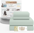 SupremeElegence SUPREME ELEGANCE 4Pc 100% Organic Cotton Queen Sheets Set, Pastel Green, Cooling Percale, Deep Pocket Fitted Sheet, Fits Ma…