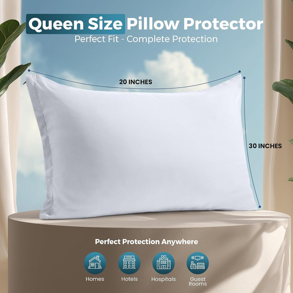 Utopiabedding Utopia Bedding Queen Pillow Protectors - Pack of 2 - Zipper Closure - Soft Brushed Microfiber Fabric - Shrinkage and Fade Res…