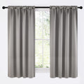NICETOWN Room Darkening Cafe Satin Curtains for Small Windows, 42" Wide by 63" Long, 2 Panels, Chrome Gray, Rod Pocket Privacy Blackout…