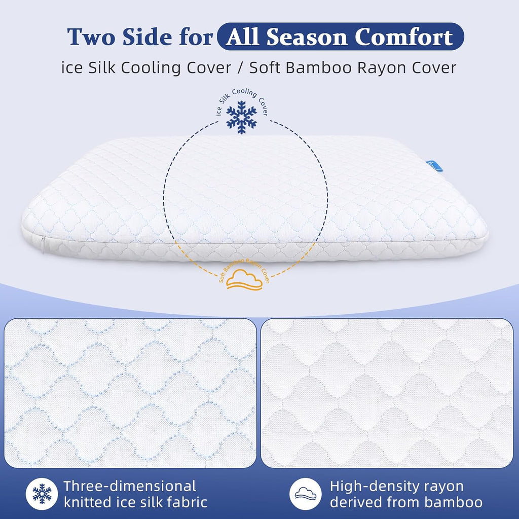 SofGlowlycomforteveryday SofGlowly Ultra Thin Flat Pillows for Sleeping, Cooling Memory Foam Pillow 2.75 inch Height Ultra Thin Pillow,…