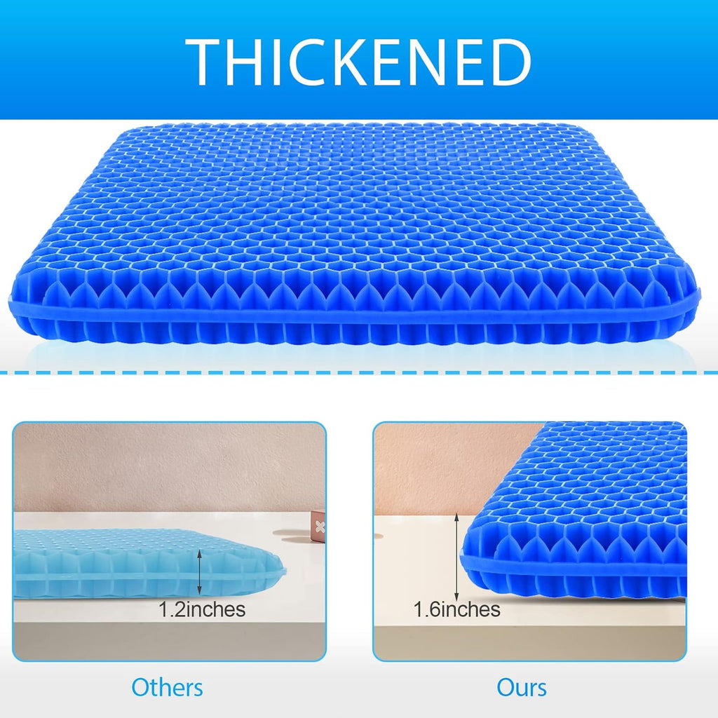 Hvllyan Gel Seat Cushion for Long Sitting (Thick & Extra Large), Gel Cushion for Wheelchair Soft, Chair Cushion, Car Seat Cushion…