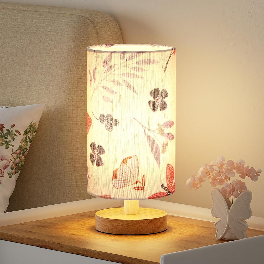 Fenmzee Butterfly Table Lamp for Bedroom - Inline Control, Small Bedside Lamp with 3000K A15 LED Blub, Easy Assembly (Butterfly Cream…