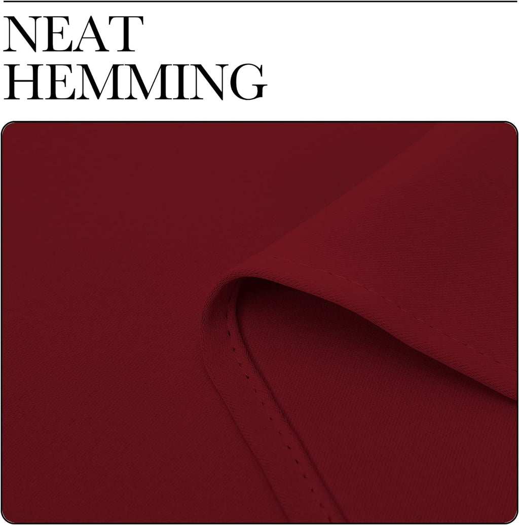 NICETOWN Christmas Burgundy Curtains Blackout Drape Panels - Lights Block Out Window Treatment Short Curtain Sets for Loft and Basement…