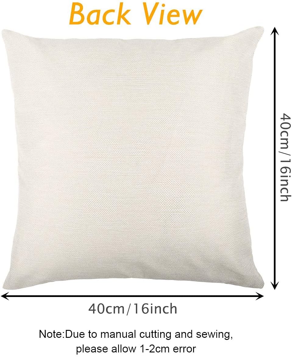 Tosewever Set of 4 Decorative Geometric 16 x 16 Inches Throw Pillow Covers - Modern Pattern Linen Square Pillow Cushion Case for Sofa Couch…