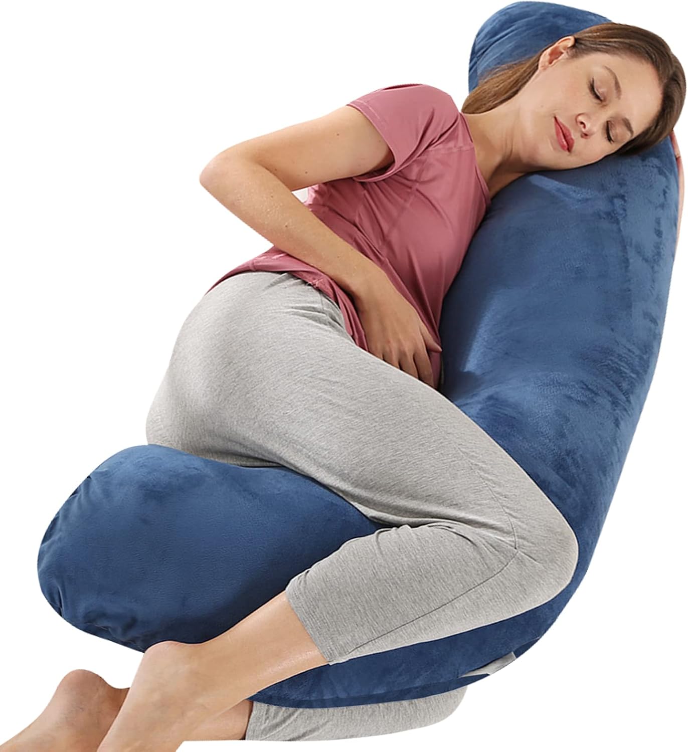 BATTOP Pregnancy Pillows for Sleeping, Body Maternity Pillow with Cooling Washable Cover, Support for Back, HIPS, Legs, Belly for Pregnant…