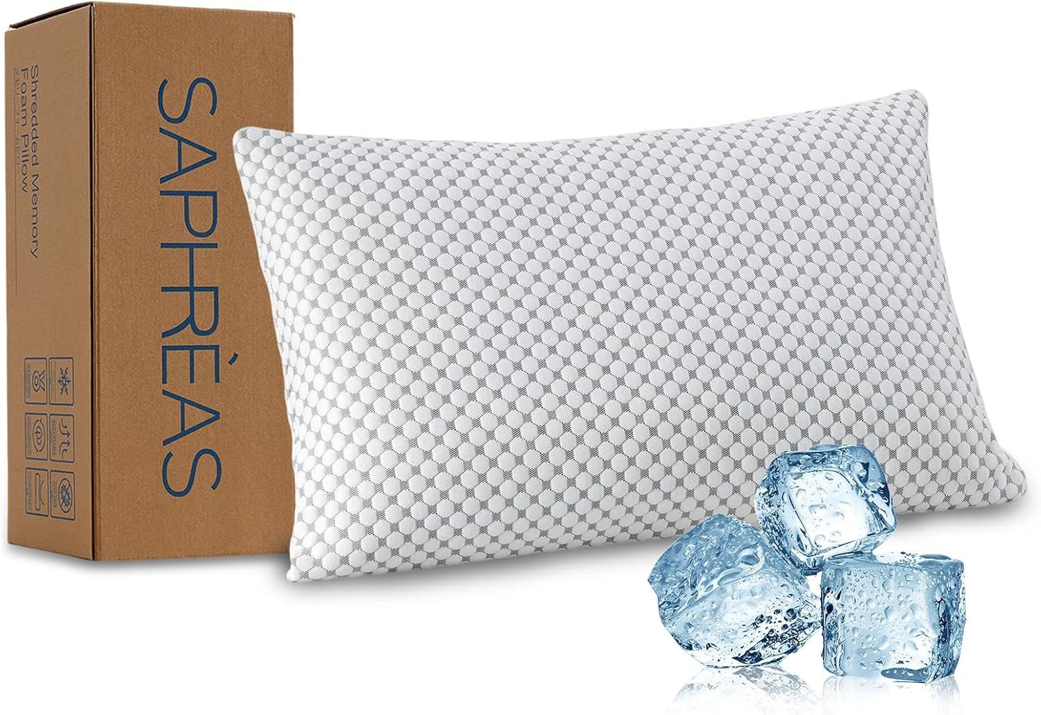 Saphreas Cooling Bed Pillows Queen for Sleeping, Luxury Hotel Shredded Memory Foam Pillows for Side Back Stomach Sleepers, Cool Firm Pillow…