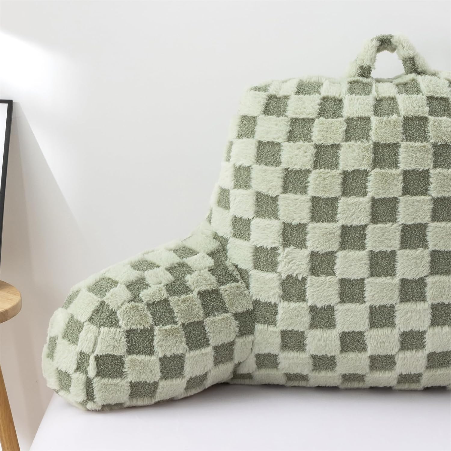 Aimuan Reading Pillow Checkered Bed Rest Wedge Backrest Checkerboard Pillow with Arms Back Support for Sitting Up in Bed Cushion Incline…