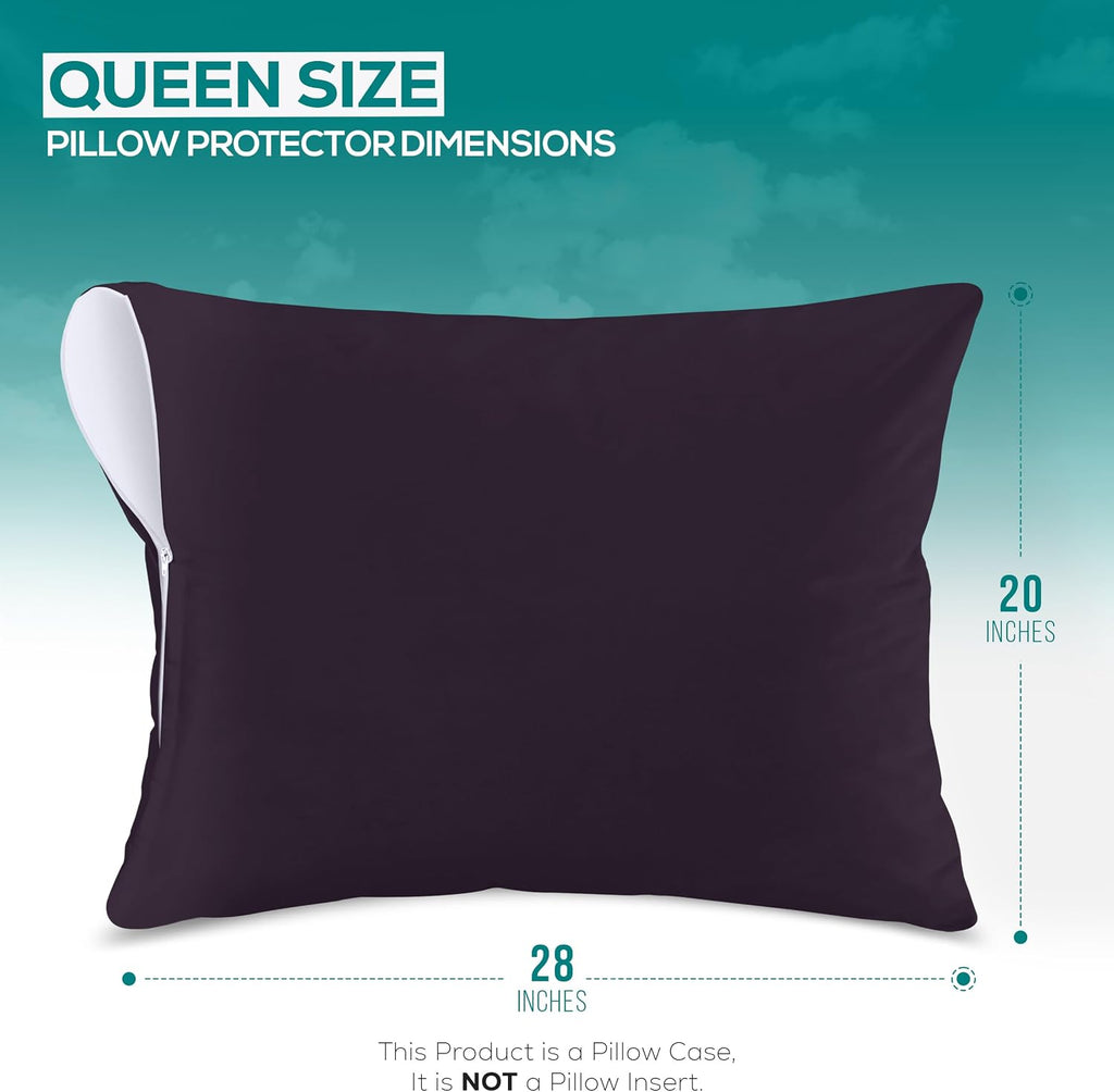 Utopiabedding Utopia Bedding 100% Waterproof Pillow Protectors with Zipper Queen Size (Set of 2), Bed Bug and Dust Mite Proof Zippered Pill…