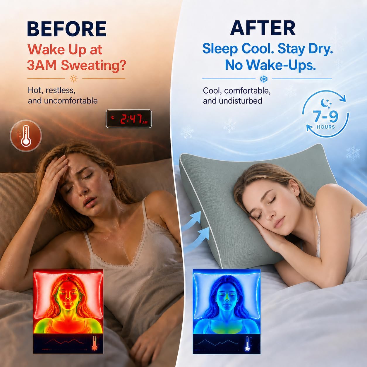 Cieltown Cooling Pillow Cases for Hot-Sleepers: Q-Max ≥0.4 Nylon Spandex Cool-to-Touch for Night Sweats - Waffle Weave for Dry & Com…
