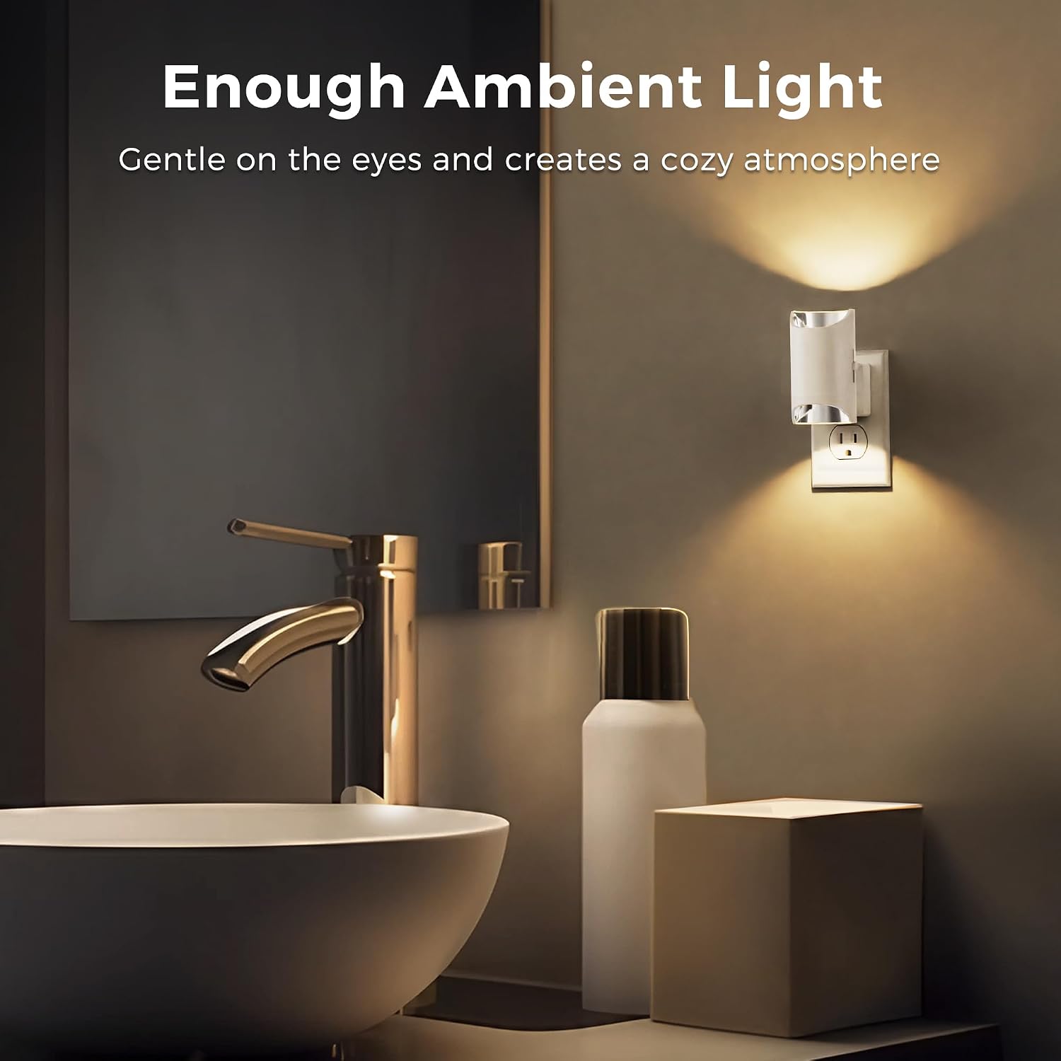 L LOHAS LED Night Lights Plug into Wall, Dimmable Night Light 0-100LM, Dusk to Dawn Sensor, Soft White 3000K, Plug in Nightlights for…