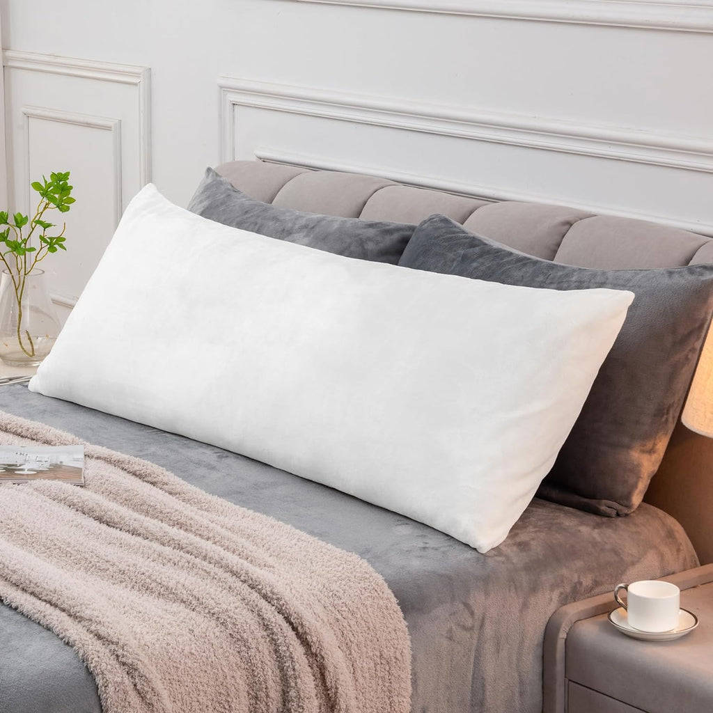 Bedelite Body Pillow Cover with Zipper Closure, Super Soft and Cozy Fuzzy Fleece Pillowcase 20 x 54 Inches, Luxury Fluffy Plush Long Body P…