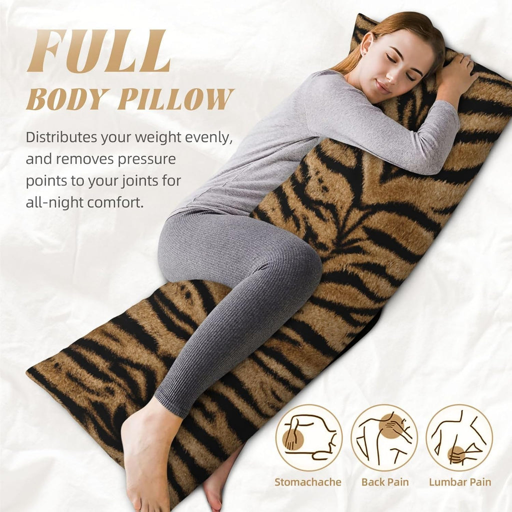 Sovvin Animal Tiger Print Body Pillow Cover Long Pillow Case with Zipper Decorative Soft Cushion Bedding Pillowcase for Couch Bedroo…