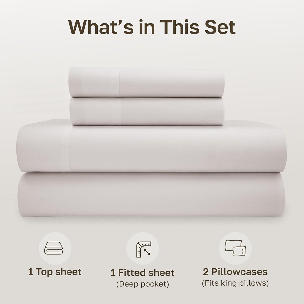 CaliforniaDesignDen California Design Den California King Sheet Sets - 100% Organic Cotton, Crisp Percale Bedsheets, Deep Pockets, Breathab…