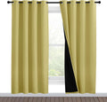 Nicetown Paler Yellow Full Shade Curtain Panels, Pair of Energy Smart & Noise Blocking Out Blackout Drapes for Dining Room Window, Thermal…