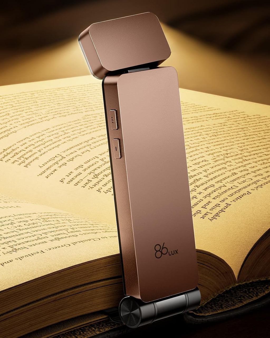 86Lux Book Light, Rechargeable Clip-On LED Reading Light for Bed & Night Use - 3 Color Temperatures with Stepless Dimming, Ultralight Bookm…